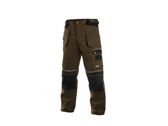 Kalhoty pánské montérkové do pasu CXS-ORION TEODOR, hnědo-černé, vel. 52, CANIS