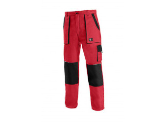 Kalhoty pánské montérkové do pasu CXS-LUXY JOSEF, červeno-černé, vel. 46, CANIS