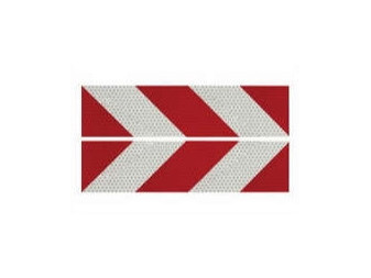 Samolepka reflexní červeno bílé šrafování, značení kontejnerů (400x100 mm) sada 2 ks, reflexní třída 2