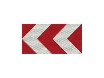 Samolepka reflexní červeno bílé šrafování, značení kontejnerů (400x200 mm) 1 ks, reflexní třída 2