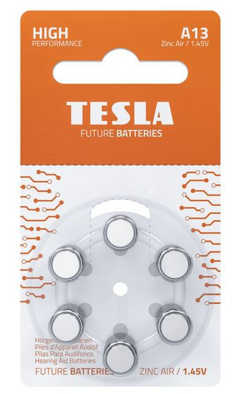 Baterie TESLA A13 zinek-vzduch TESLA - balení 6 kusů