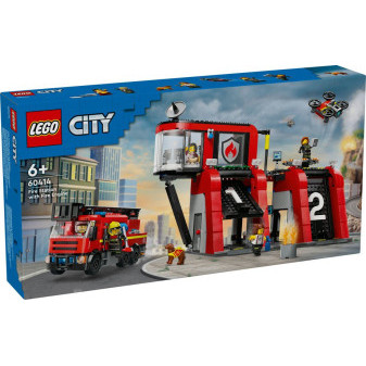 Lego stavebnice Hasišská stanice s hasičským vozem