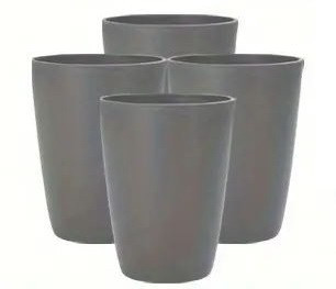 Kelímek plastový 4ks, odolný, šedý, 0.3l