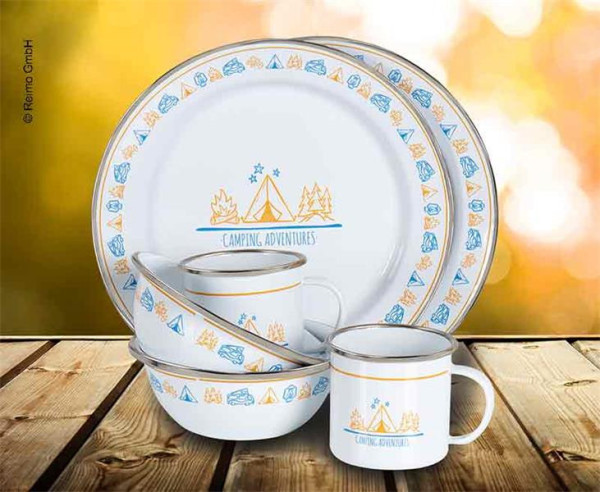 Sada smaltovaného nádobí CAMPING ADVENTURES, pro 2 osoby