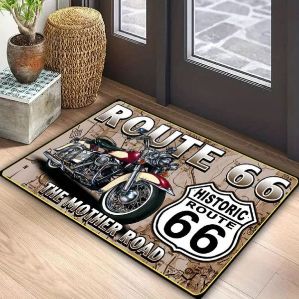 Rohožka sametová s motivem Route 66 - 80x50cm