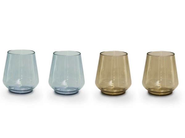 Sada nerozbitných stolních Tritanových skleniček Omada Tritan Pangea glass 4x0.35l