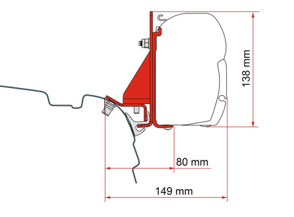 Fiamma Kit VW T5/T6 Kombinovaný držák kolejnic, F45