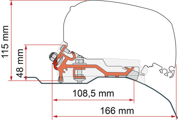 Fiamma Kit Ducato/Jumper/Boxer pro F80s, od 2006, 2 držáky 26cm (centimetry), 1H.12cm (centimetry)