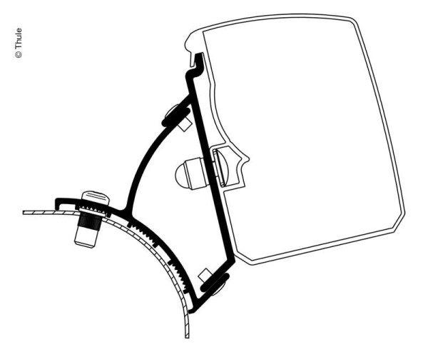 Adaptér Thule T3200 VW T5/T6 Minivan Pevný RHD, 2 kusy