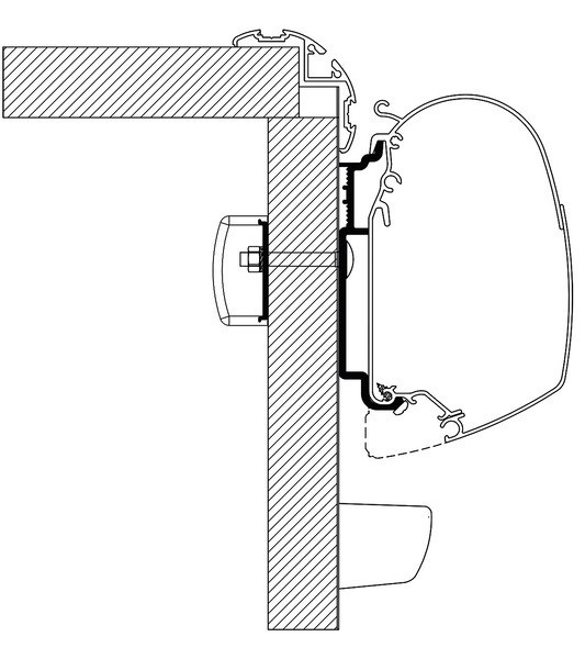 Adaptér pro markýzu Omnistor, Knaus 2017, 2x17,5cm (centimetry) + 2x4cm (centimetry)