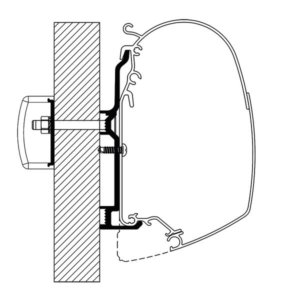 Adaptér pro markýzu Omnistor, Bürstner 2017, sada 2x40cm (centimetry) + 2x8cm (centimetry)