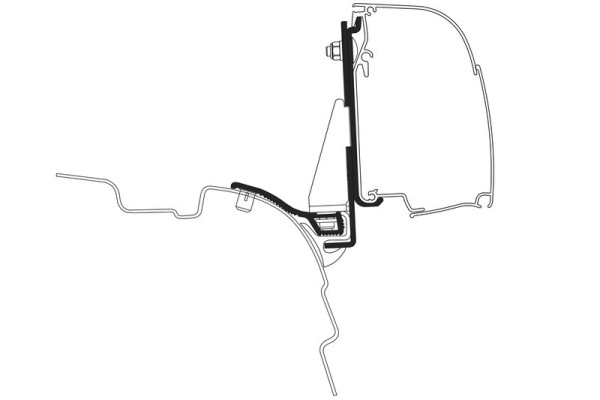 Adaptér pro markýzu Omnistor 4200, krátký rozvor VW T5/T6 LHD