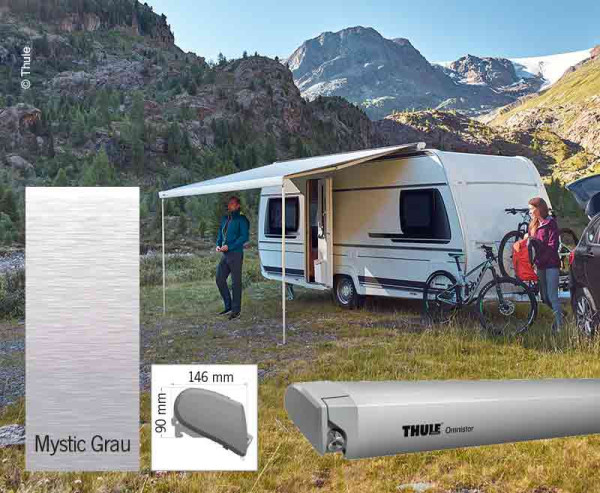 Střešní markýza Thule 6300 eloxovaná 4,5m Mystic šedá