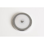 12V LED stropní světlo kulaté, lesklý chrom, dotykový vypínač uprostřed
