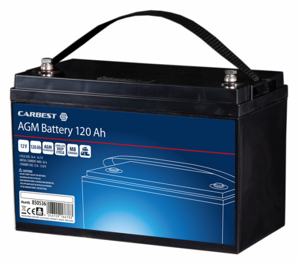Carbest AGM baterie 120Ah 330x171x222mm, šroubovací póly