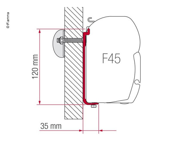 FIAMMA nástěnný adaptér pro markýzu F45 AS400L 550cm (centimetry)