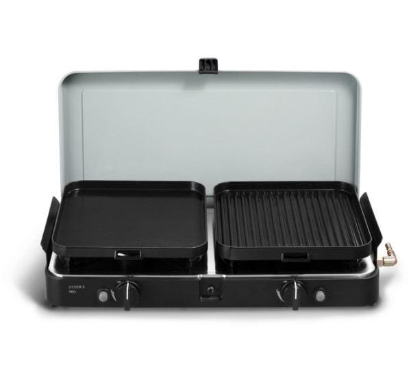 2-Cook 3 ProDeluxe 2-plamenový hrnec 30 mbar, piezo, 2 grilovací desky