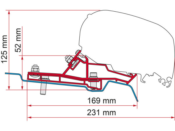 Adaptér Fiamma Ford Transit Van H2L3, 320 cm (centimetry) RHD
