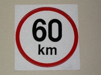 Samolepka rychlosti 60 km