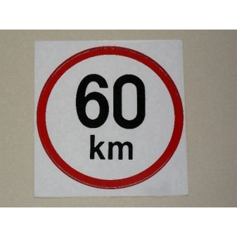 Samolepka rychlosti 60 km (průměr 190mm)