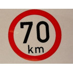 Samolepka rychlosti 70 km (průměr 190mm)
