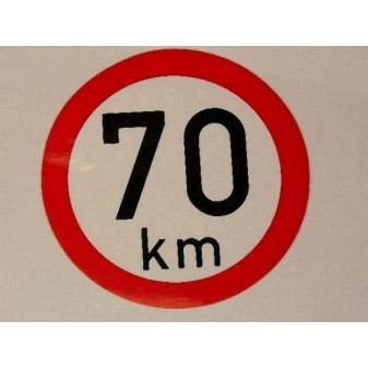 Samolepka rychlosti 70 km (průměr 190mm)