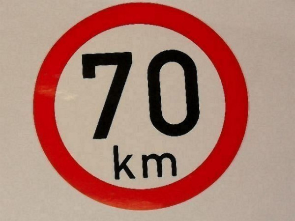 Samolepka rychlosti 70 km (průměr 190mm)