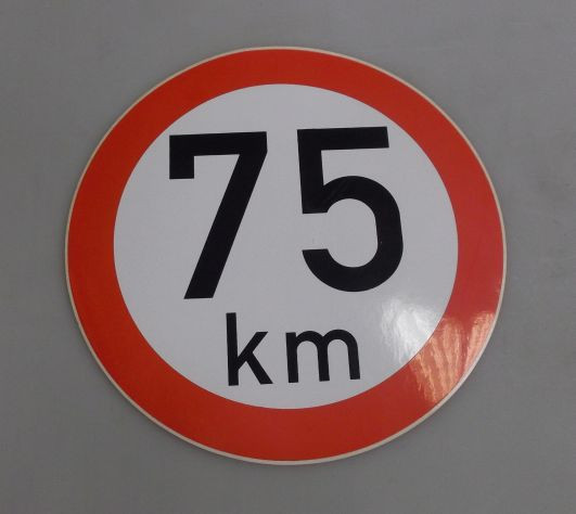 Samolepka rychlosti 75 km (průměr 190mm)