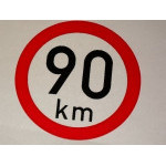 Samolepka rychlosti 90 km (průměr 190mm)
