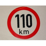 Samolepka rychlosti 110km (průměr 190mm)