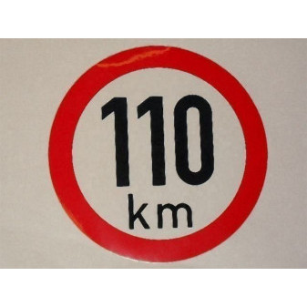 Samolepka rychlosti 110km (průměr 190mm)