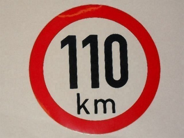 Samolepka rychlosti 110km (průměr 190mm)