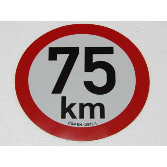 Samolepka rychlosti 75 km reflexní (průměr 200mm)