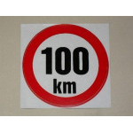 Samolepka rychlosti 100 km (průměr 190mm)