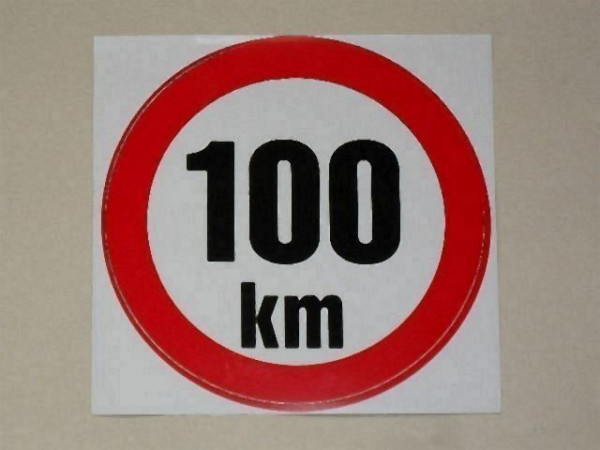 Samolepka rychlosti 100 km (průměr 190mm)