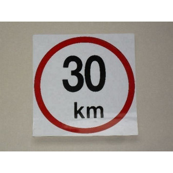 Samolepka rychlosti 30 km (průměr 190mm)
