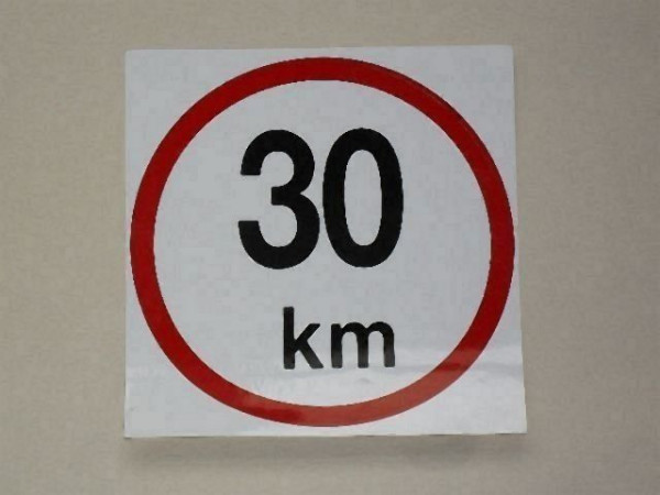 Samolepka rychlosti 30 km (průměr 190mm)