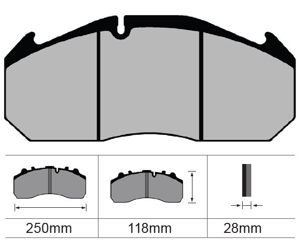 BRAKE PADS RENAULT, MAN, KASSBOHRER, MERCEDES, SETRA