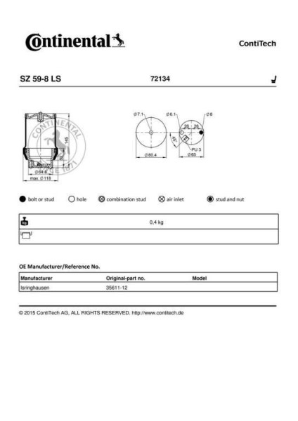 AIR SPRING OF SEAT MB