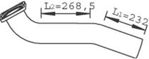 Trubka výfuková MAN, 765x215x150 mm, Euro 4
