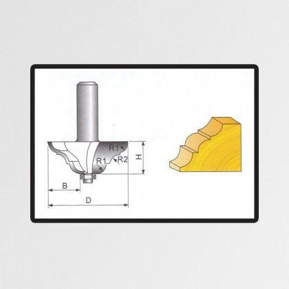 Fréza tvarová do dřeva 8x34,4x12,7mm
