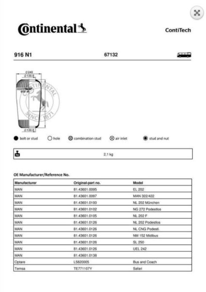 AIR SPRING 916N Man BUS