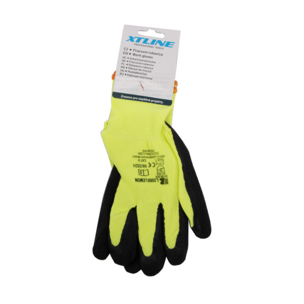 Rukavice PALAWAN nylon/latex žluté, vel. 9