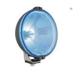 Světlomet halogenový, kulatý modrý LED kroužek183mm 12V