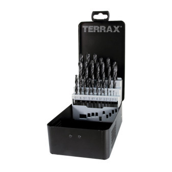 Sada vrtáků do kovu HSS-R 1-13mm Terrax, 25 dílů