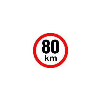 Samolepka rychlosti 80km/h (průměr 150mm)