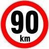 Samolepka rychlosti 90 km/h (průměr 150mm)