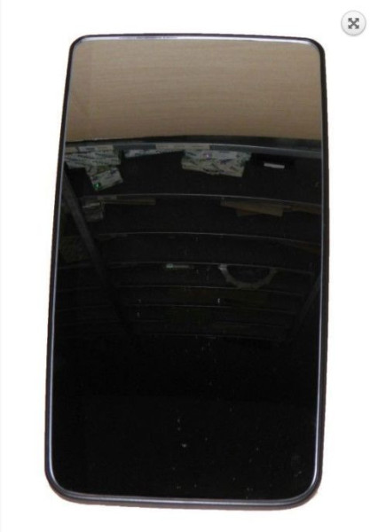 MIRROR GLASS L,P,24V, MAN TGX/TGS, R1200mm, 380x200