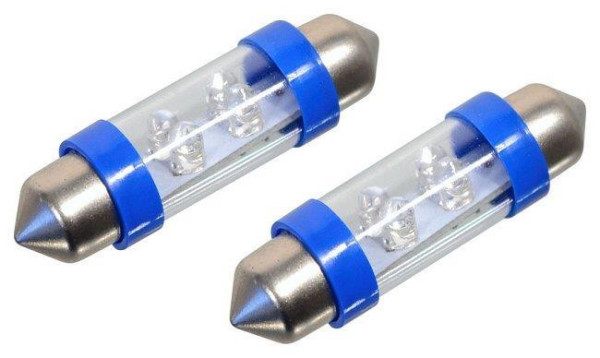Žárovka 4 LED 12V 0,49W suf.11x39 modrá SV8,5