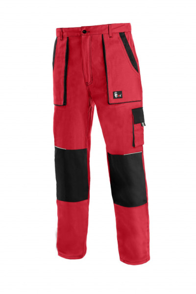Kalhoty pánské montérkové do pasu CXS-LUXY JOSEF, červeno-černé, vel. 46, CANIS